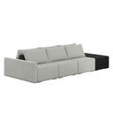 Ver imagem 1 de Sofá Ilha Modular Living com Puff 312cm Georgia K04 Linho Cinza/preto - Mpozenato