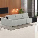 Ver imagem 2 de Sofá Ilha Modular Living com Puff 312cm Georgia K04 Linho Cinza/preto - Mpozenato