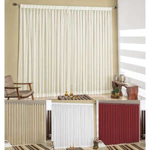 cortina para sala quarto 200cm x 180cm de voal 2 metros franzida curtina moderna