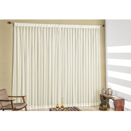cortina para sala quarto 200cm x 180cm de voal 2 metros franzida curtina moderna - 2