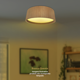 Lustre Plafon Redondo Madeira 40cm - Freijó - 5