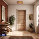 Ver imagem 4 de Lustre Plafon Redondo Madeira 40cm - Freijó