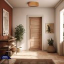 Ver imagem 3 de Lustre Plafon Redondo Madeira 50cm - Freijó