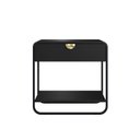 Ver imagem 2 de Mesa de Cabeceira 60cm 1 Gaveta Orgânica Pé Metal Luna Preto