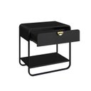 Ver imagem 5 de Mesa de Cabeceira 60cm 1 Gaveta Orgânica Pé Metal Luna Preto