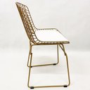 Ver imagem 4 de Kit 3 Cadeiras para Cozinha Bertoia tradicional cor Dourado fosco assento branco - Poltronas do Sul