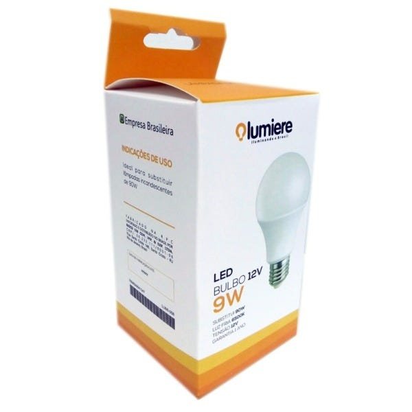 Kit 10 Lâmpada Led Bulbo Eco 9w 12 Volts 12v Lumiere 1080lm - 1