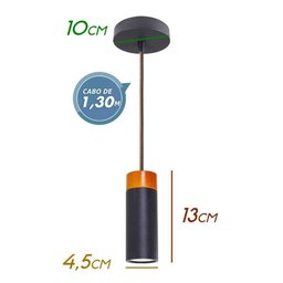 Kit 3x Pendente Tubo Preto + Filamento Carbono St64 110v St858 - 2 Kit 3x Pendente Tubo Preto + Filamento Carbono St64 110v St858 - 2