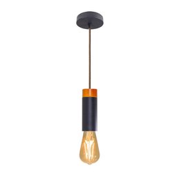 Kit 3x Pendente Tubo Preto + Filamento Carbono St64 110v St858 - 1 Kit 3x Pendente Tubo Preto + Filamento Carbono St64 110v St858 - 1