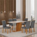Ver imagem 2 de Conjunto 6 Cadeiras de Jantar em MDF Miami Yescasa Cinza/Freijó/Chumbo