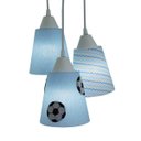 Ver imagem 1 de Lustre Pendente Luminária 3 Cúpulas Bebê Bola De Futebol
