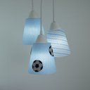 Ver imagem 4 de Lustre Pendente Luminária 3 Cúpulas Bebê Bola De Futebol