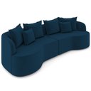 Ver imagem 1 de Sofá 3 Lugares Orgânico Sala de Estar Living 250cm Ekos K01 Veludo Azul Marinho - Lyam Decor