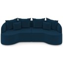 Ver imagem 3 de Sofá 3 Lugares Orgânico Sala de Estar Living 250cm Ekos K01 Veludo Azul Marinho - Lyam Decor