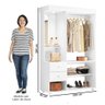 Guarda Roupa Solteiro Closet com Espelho e LED 122cm Stylish A02 Branco Fosco - Mpozenato - 5