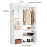 Guarda Roupa Solteiro Closet com Espelho e LED 122cm Stylish A02 Branco Fosco - Mpozenato - 3