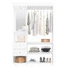 Guarda Roupa Solteiro Closet com Espelho e LED 122cm Stylish A02 Branco Fosco - Mpozenato - 6