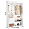 Guarda Roupa Solteiro Closet com Espelho e LED 122cm Stylish A02 Branco Fosco - Mpozenato - 4