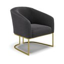 Ver imagem 4 de Sofá Namoradeira e 2 Poltronas Base Industrial Dourado Stella Bouclê Grafite D03 - D'Rossi
