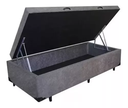 Ver imagem 2 de Cama Box Baú Solteiro Sintético Cinza 42x88x188