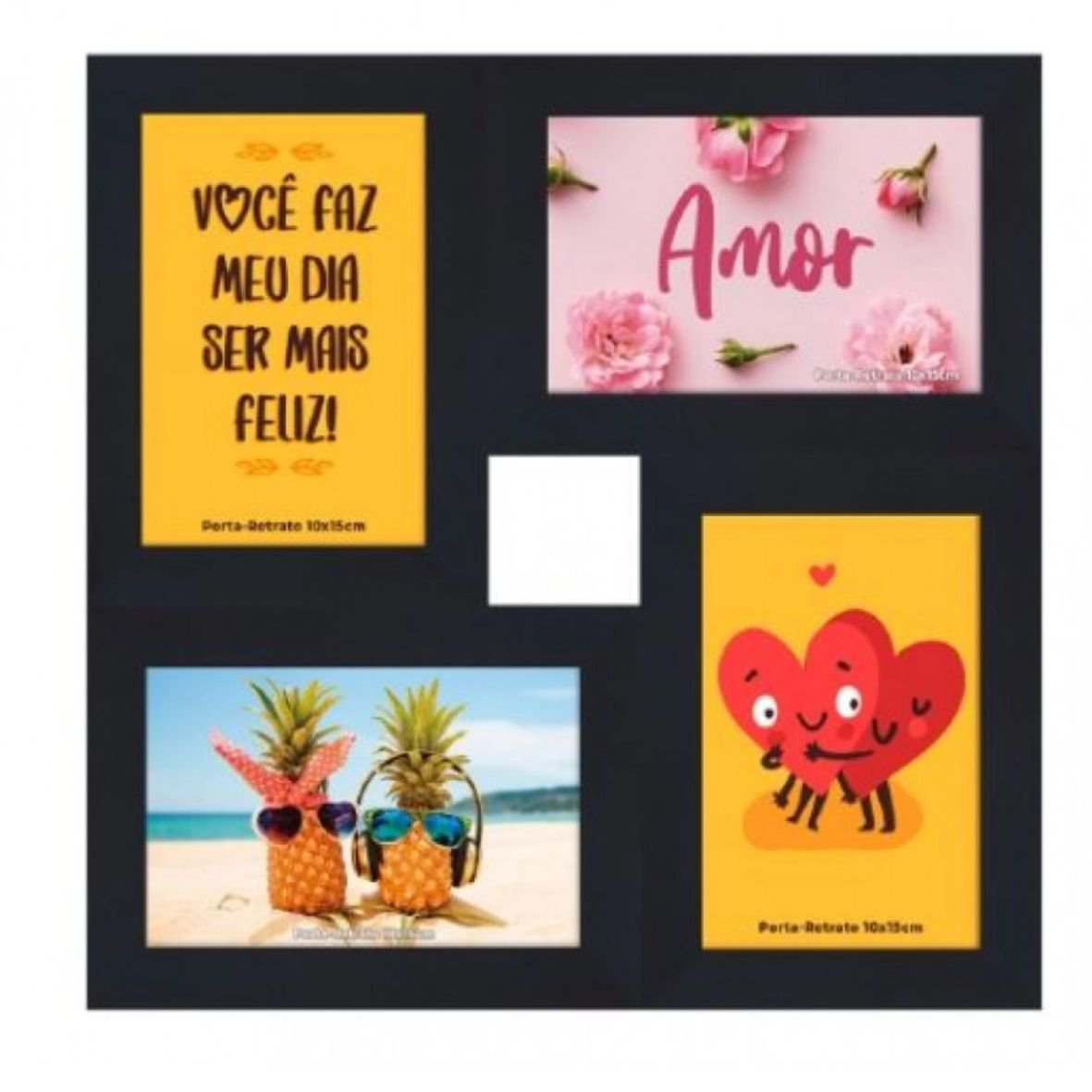 QUADRO PARA 04 FOTOS 10X15 PF-1222PO Square - 1