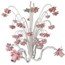 Ver imagem 1 de Lindo Pendente de Flores Decoração Rustica em Ferro para Varanda - Rosa