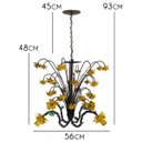 Ver imagem 2 de Lindo Pendente de Flores Decoração Rustica em Ferro para Varanda - Amarelo