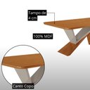 Ver imagem 6 de Mesa de Jantar Yasmin 180 cm Tampo MDF Canto Copo Laminado com 6 Cadeiras Moderna Mobília