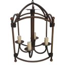 Ver imagem 1 de Lustre Pendente Decorativo De Ferro Varanda ou Pergolado Sala de Estar - Verniz