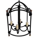 Ver imagem 1 de Lustre Pendente Decorativo De Ferro Varanda ou Pergolado Sala de Estar - Preto