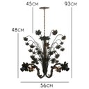 Ver imagem 2 de Lindo Pendente de Flores Decoração Rustica em Ferro para Varanda - Verniz
