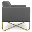 Ver imagem 4 de Poltrona Decorativa Base Industrial X Dourada Maressa S08 Suede Grafite - Ibiza