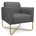 Ver imagem 1 de Poltrona Decorativa Base Industrial X Dourada Maressa S08 Suede Grafite - Ibiza