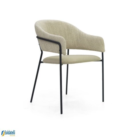 Cadeira Bristol Aço Preto Estofado Várias Cores - Datelli Design