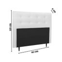 Ver imagem 3 de Cabeceira Estofada Cama Solteiro 90 Cm Helena Corino Branco