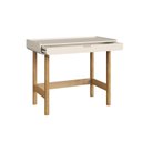 Ver imagem 5 de Mesa Escrivaninha Orgânica Curva 1 Gaveta 100cm Pés Madeira Maciça 100% MDF BP Aura Branco/Offwhite