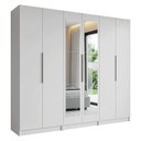 Ver imagem 2 de Guarda-roupa Modulado 240 Cm 6 Portas com Espelhos 4 Gavetas Branco Neo Madesa 02