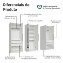 Ver imagem 4 de Guarda-roupa Modulado 240 Cm 6 Portas com Espelhos 4 Gavetas Branco Neo Madesa 02