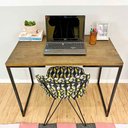 Ver imagem 3 de Mesa para Escritório de Ferro e Madeira 96cm Style Industrial Tabaco e Preto
