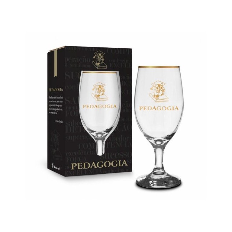 Taça Windsor Cursos Pedagogia Série Ouro Presente 330ml