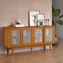 Ver imagem 1 de Buffet Sevilha Aurélia 4 Portas Deslizante MDF MDP Nature Marrom Casah