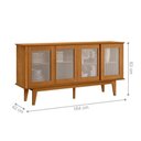 Ver imagem 2 de Buffet Sevilha Aurélia 4 Portas Deslizante MDF MDP Nature Marrom Casah