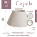 Ver imagem 2 de Cúpula de Abajur 30x50x20cm Tecido Algodão Soquete Nacional Ref 25