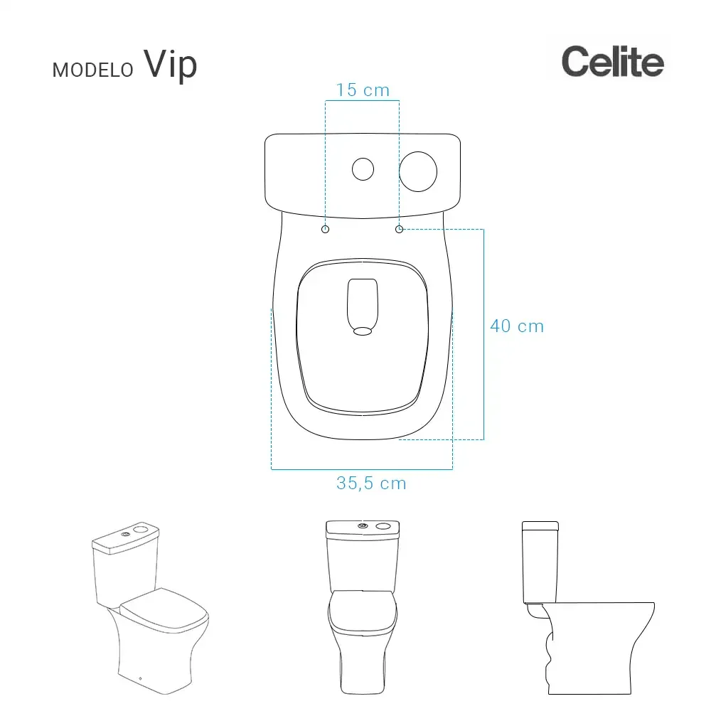 Assento Sanitário Poliéster Vip Branco para vaso Celite 6lpf - 3