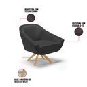 Ver imagem 6 de Kit 01 Namoradeira 02 Lugares e 02 Poltronas Giratória Giovana Corino Preto Base Madeira MM30 - D'