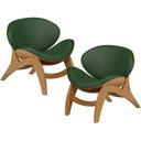 Ver imagem 1 de Kit 2 Poltronas Decorativa Orgânica Sala Living Kadosh L02 Couríssimo Verde Musgo