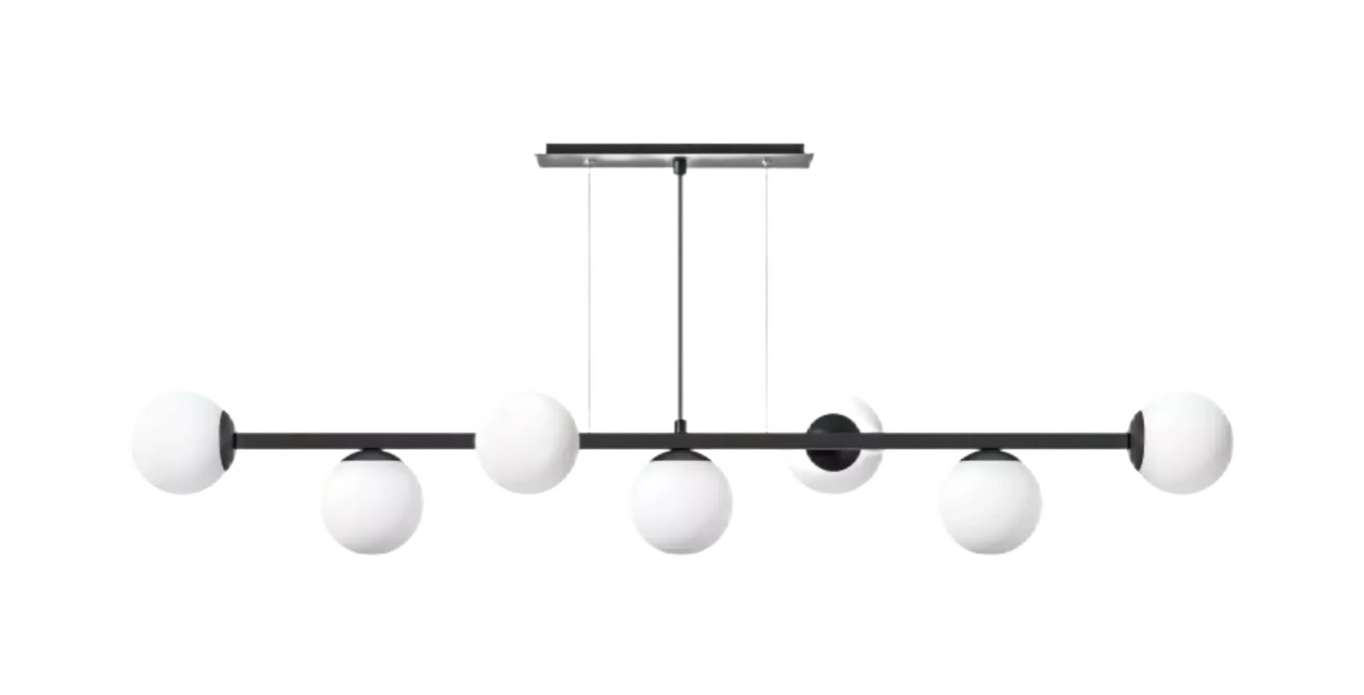 Pendente Quebec Metal Ouro Pintado ou Preto e Vidro Leitoso Fosco 7 Lâmpadas G9 Bivolt Tupiara - 1