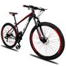 Bicicleta Aro 29 Alumínio 21v Cambios Shimano Freio Hidráulico Ksw - Preto com Vermelho - 15.5 - 1