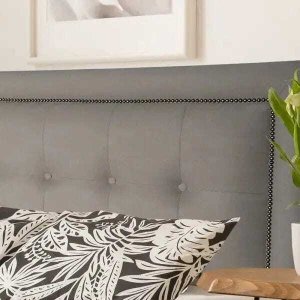 Cabeceira Cama Box Casal Veneza Diamond Linho Cinza 140 X 60