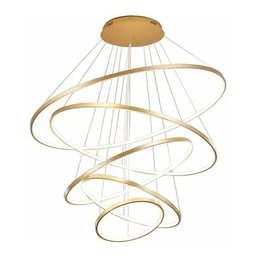 Lustre 5 Aneis 120cm Pendente Moderno Arcos para Pé Direito Duplo Linha Premium - 3